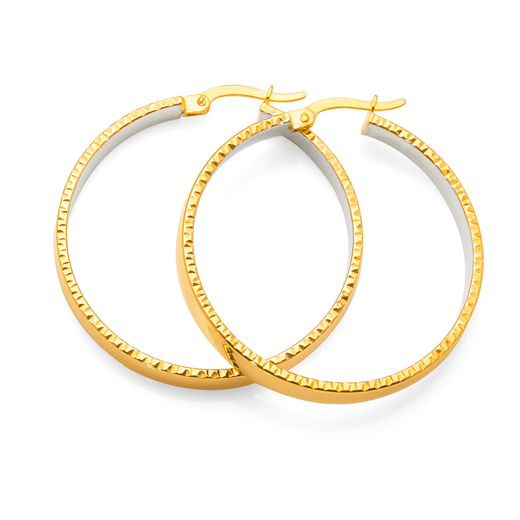 2-Tone Gold Bonded 30mm Hoops