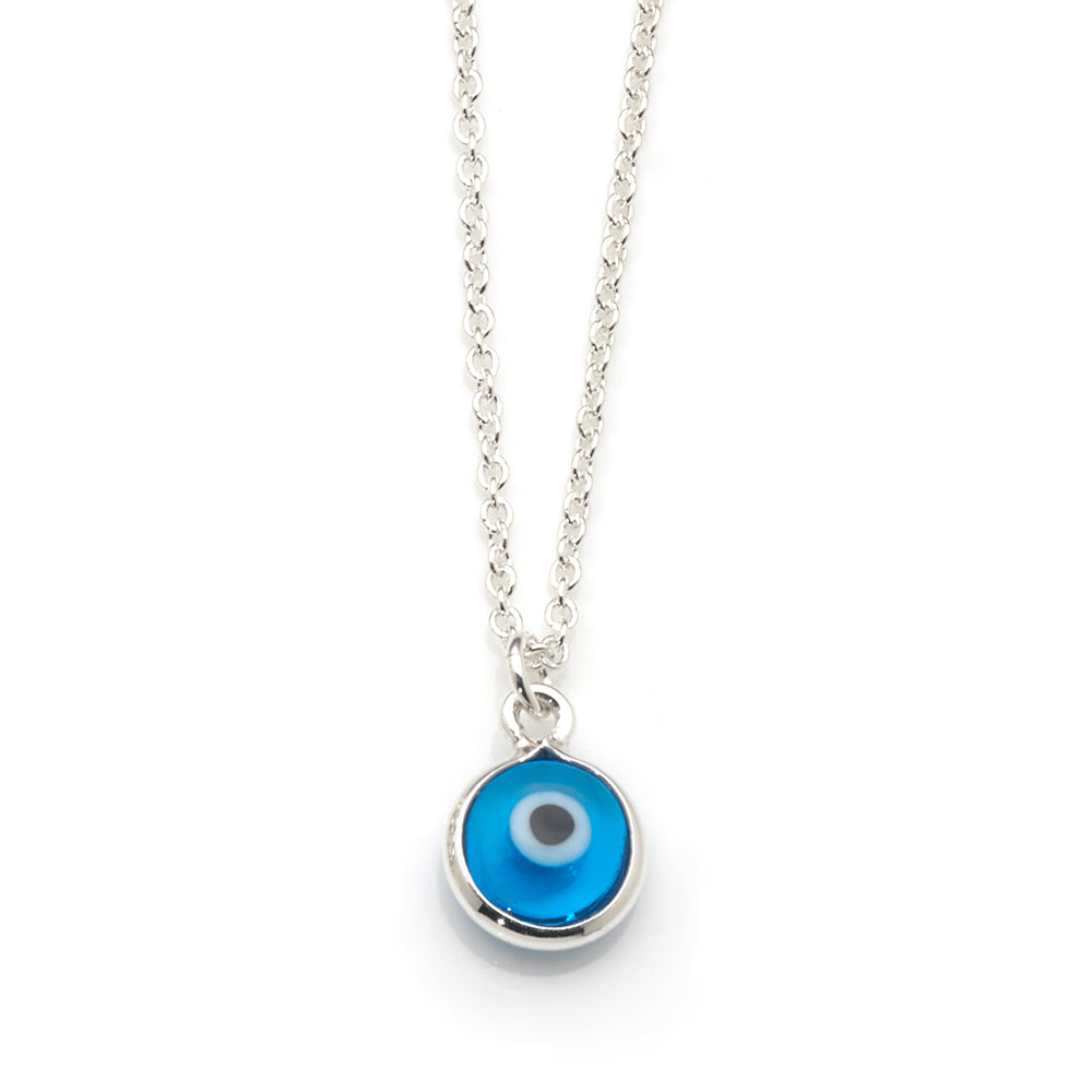Von Treskow Blue Evil Eye Pendant on 45cm Chain IN08-GR-BLUE