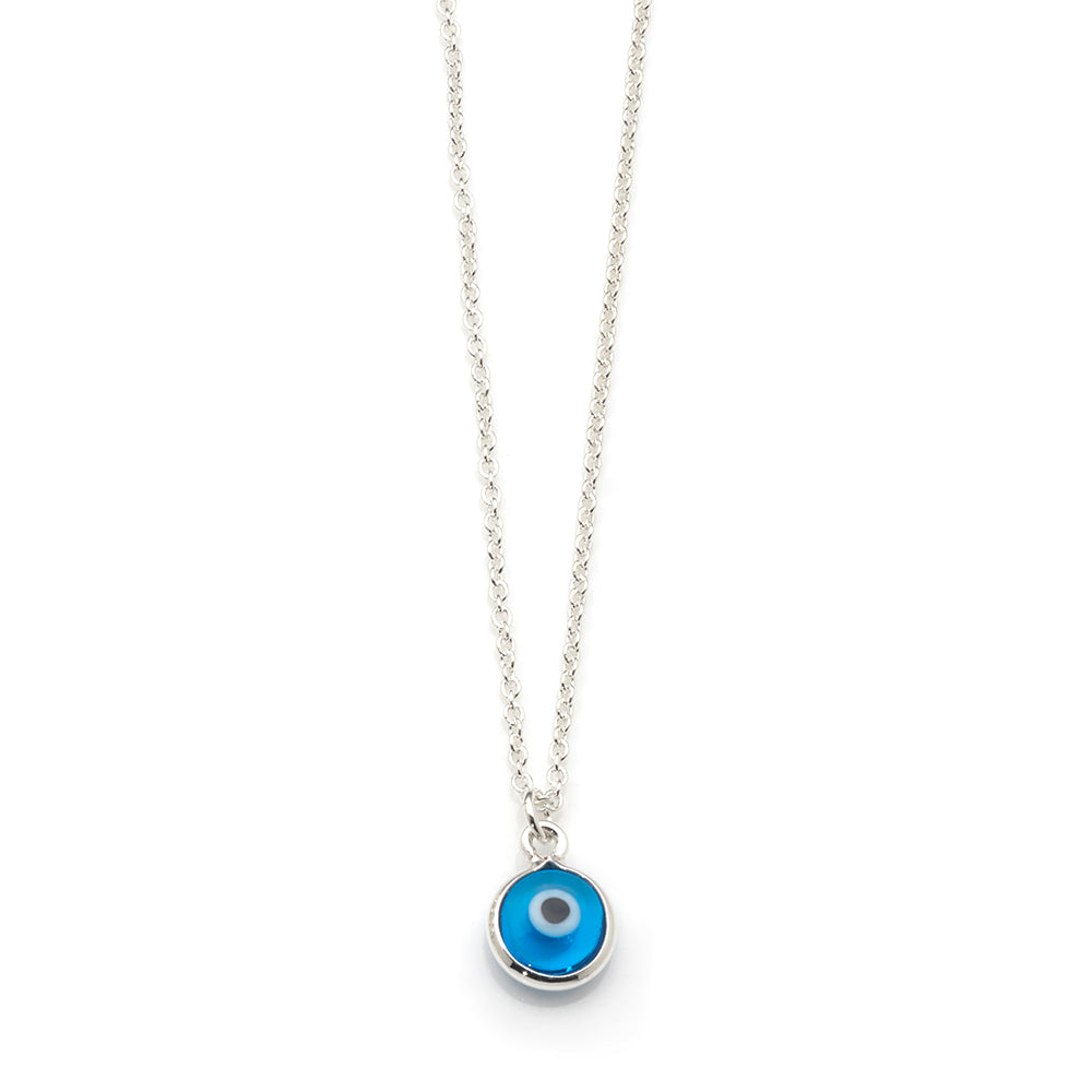 Von Treskow Blue Evil Eye Pendant on 45cm Chain IN08-GR-BLUE