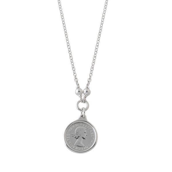 Von Treskow Sterling Silver Threepence Coin 43cm Fine Neckla