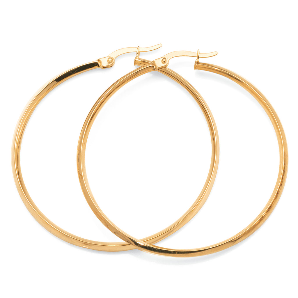 Yellow Gold Bonded 40mm Hoops