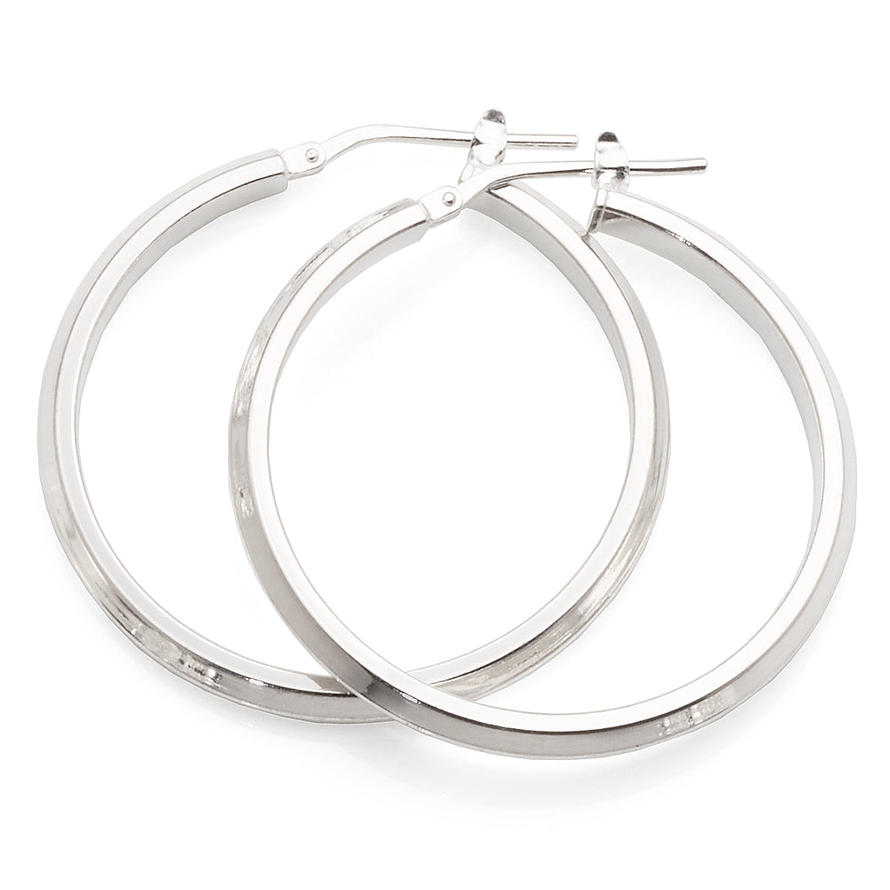 Sterling Silver 30mm Knife Edge Hoop