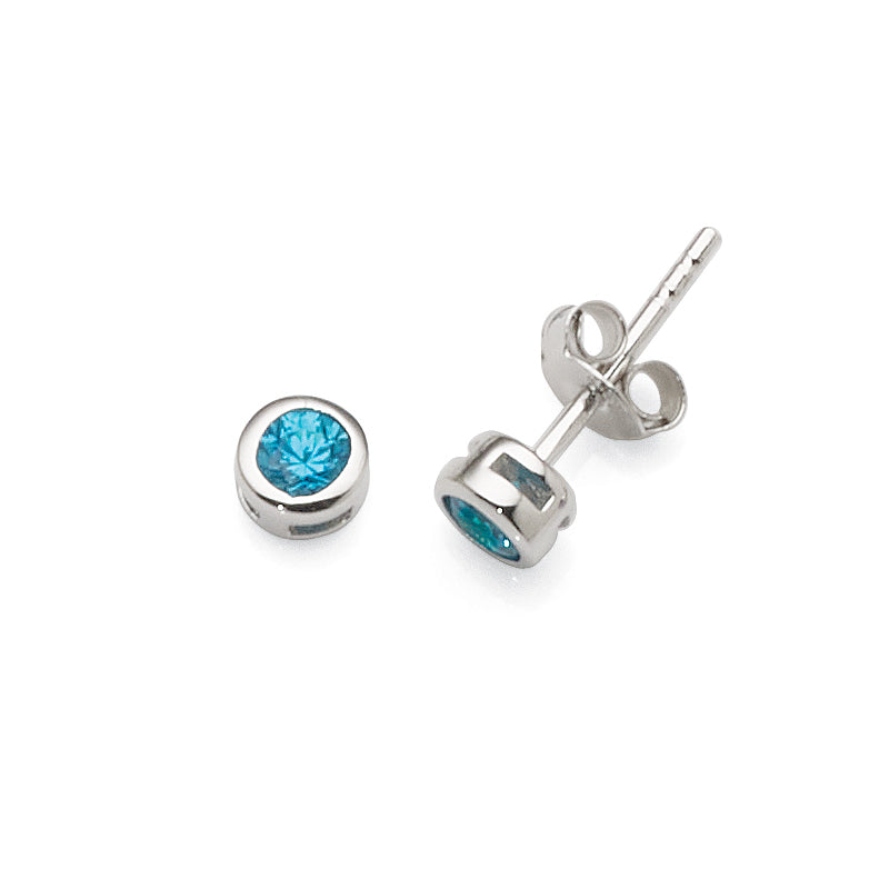 Sterling Silver Turquoise Cubic Zirconia December Birthstone