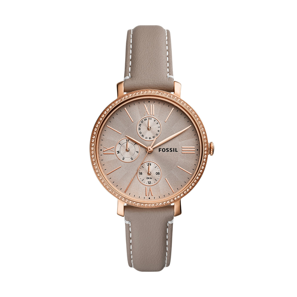 Fossil 'Jacqueline' Multi-Function Pro Planet Leather Watch