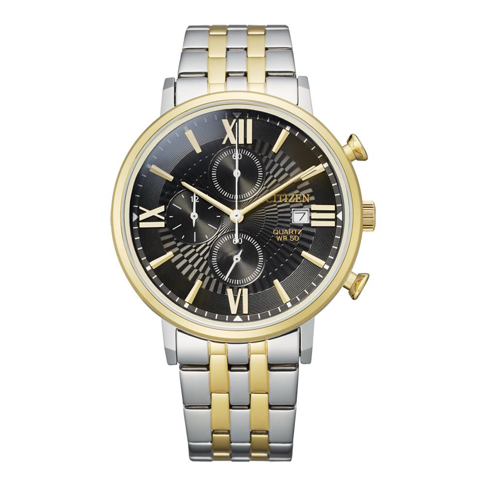 Citizen Chronograph 2-Tone Stainless Steel Black Dial Watch