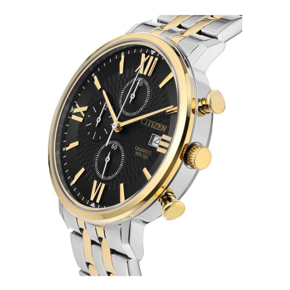 Citizen Chronograph 2-Tone Stainless Steel Black Dial Watch