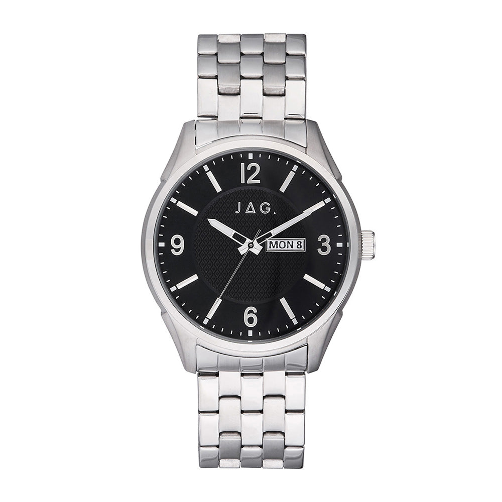 Jag 'William' Stainless Steel Black Dial Watch J2434A