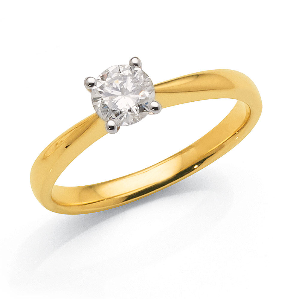 9ct Yellow Gold 0.50CT Diamond Solitaire Engagement Ring