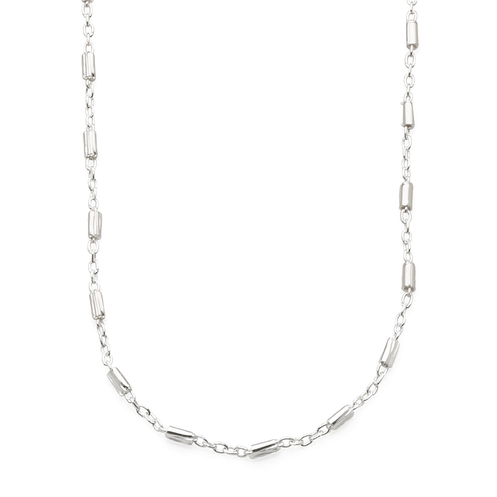 Sterling Silver Alternating Cable & Tube Link Chain