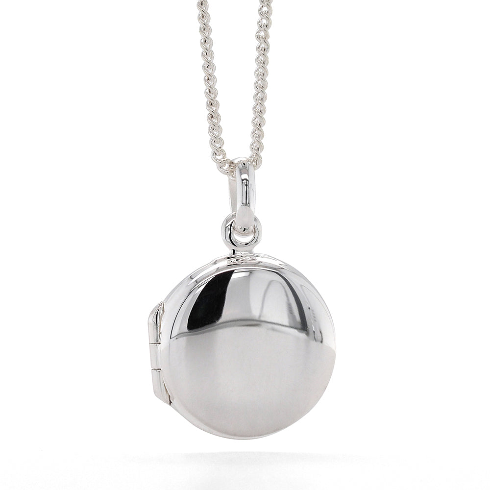 Sterling Silver 15mm Plain Round Photo Locket