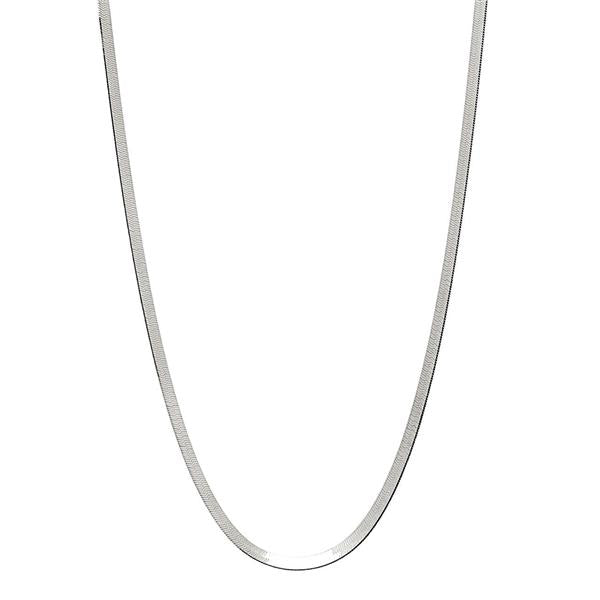 Najo Sterling Silver Flat Herringbone 45cm Chain N6557