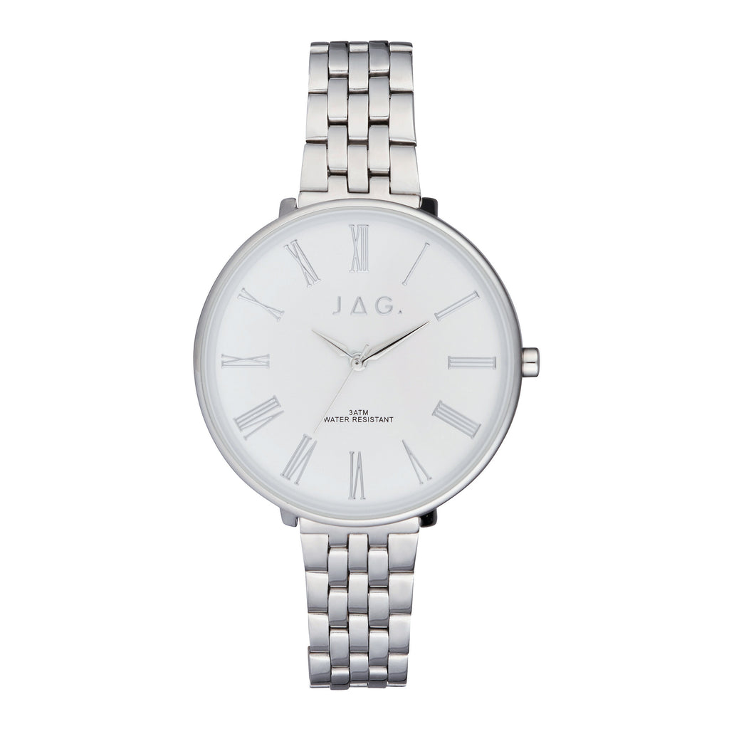 Jag 'Georgia' Stainless Steel White Dial Dress Watch J2447A