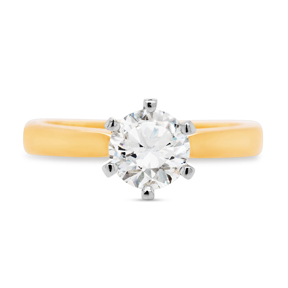 18ct Yellow Gold 1CT Lab-Created Diamond Solitaire Engagemen