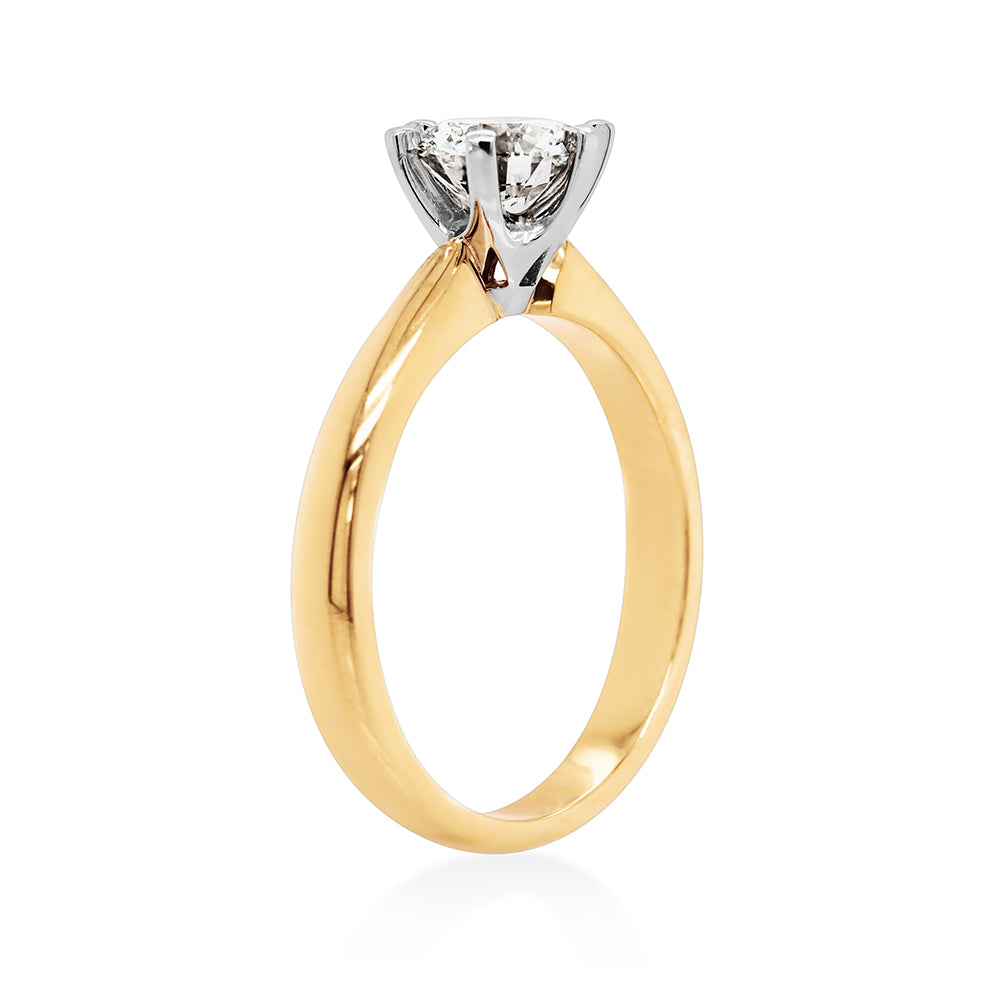 18ct Yellow Gold 1CT Lab-Created Diamond Solitaire Engagemen