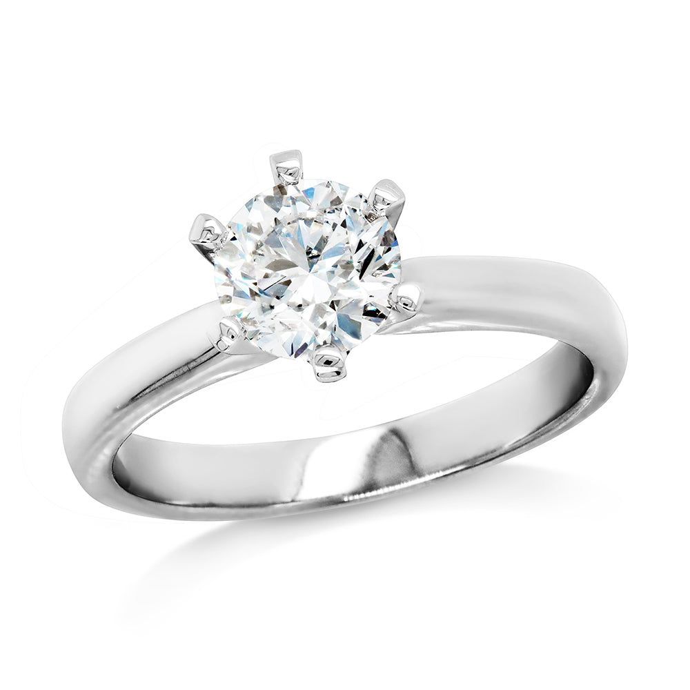 18ct White Gold 1ct Lab-Created Diamond Solitaire Engagement