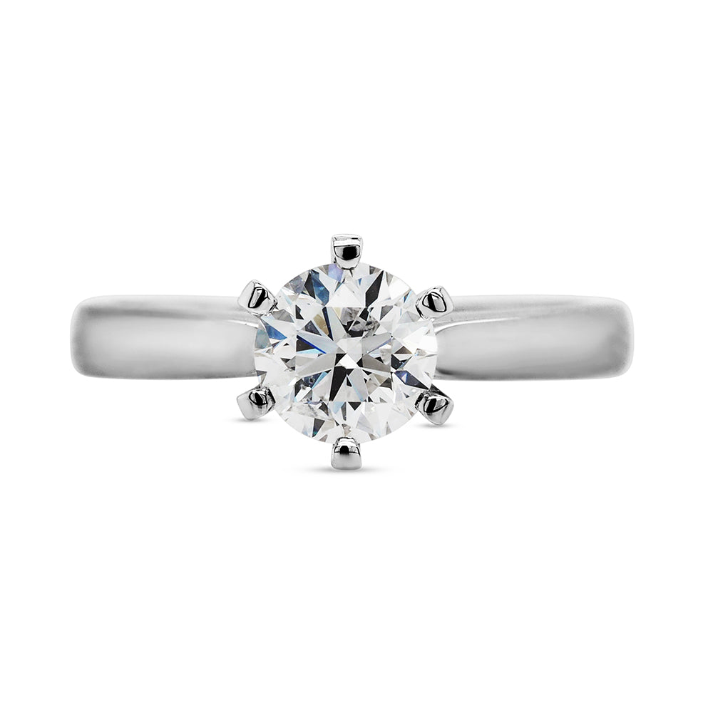 18ct White Gold 1ct Lab-Created Diamond Solitaire Engagement