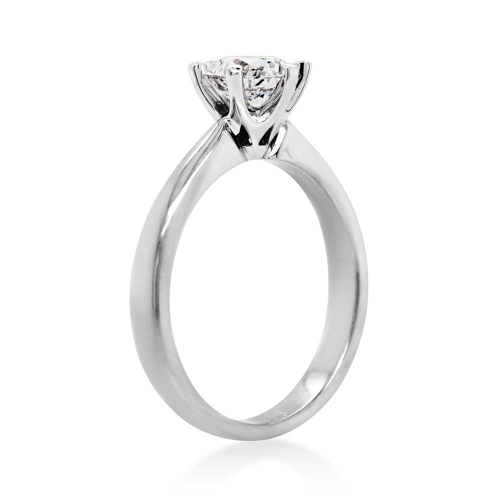 18ct White Gold 1ct Lab-Created Diamond Solitaire Engagement