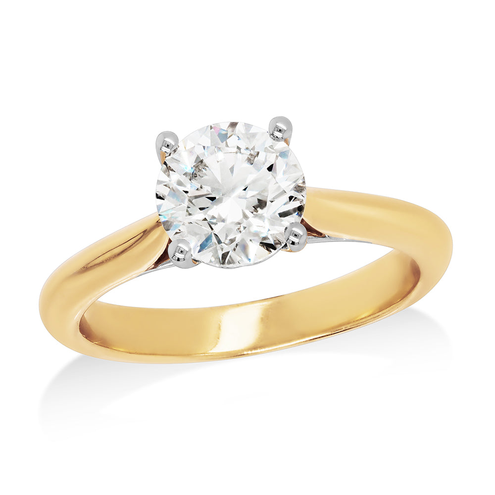 18ct Yellow Gold 1.5CT Lab-Created Diamond Solitaire Engagem