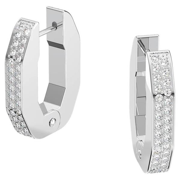 Swarovski 'Dextera' Octagon Hoop Rhodium Plated Earrings 561