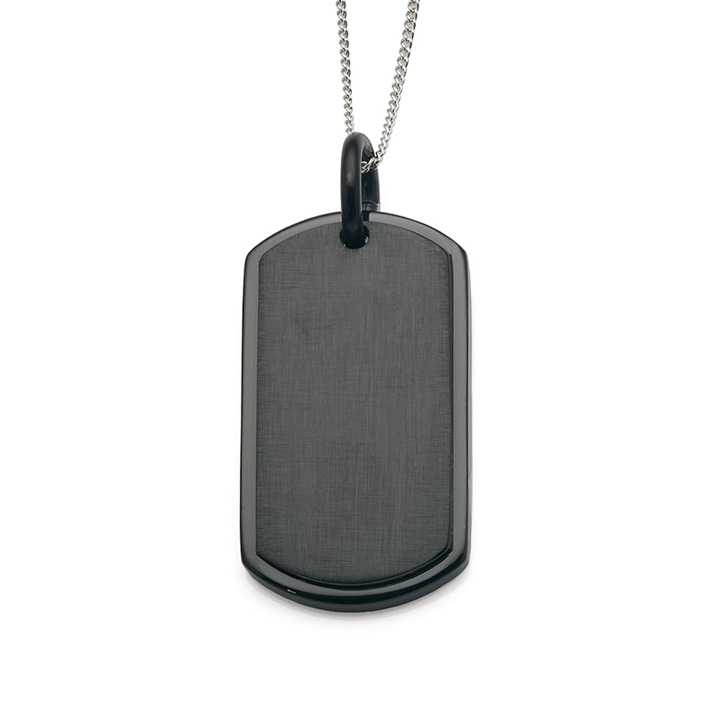 Stainless Steel Black Brushed Finish 40x20mm Dog Tag