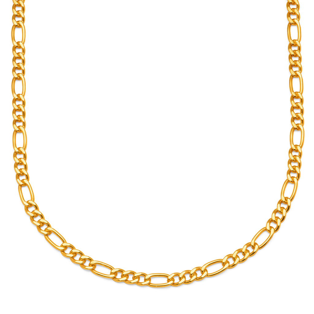 9ct Yellow Gold Bonded 3+1 Figaro Chain