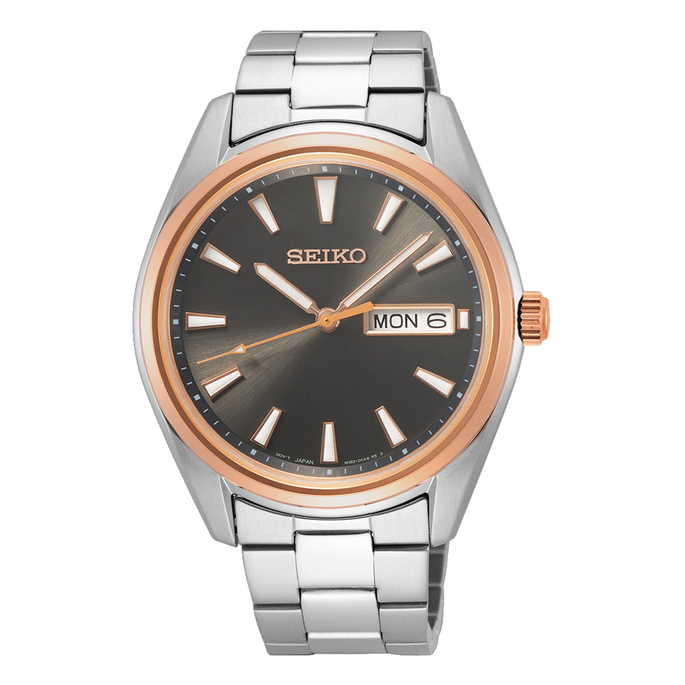 Seiko 2-Tone Stainless Steel Rose Dress Watch SUR344P