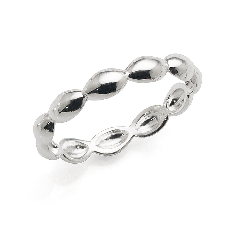 Sterling Silver Beaded Row Ring