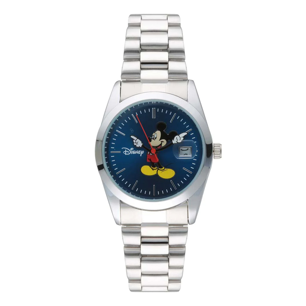 Disney Mickey Mouse 35mm Silver Watch With Blue Dial TA45702