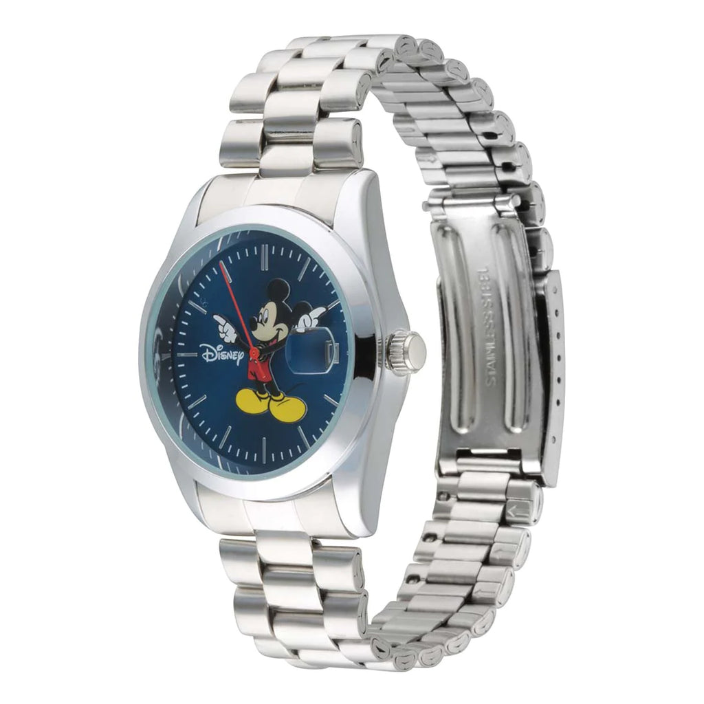 Disney Mickey Mouse 35mm Silver Watch With Blue Dial TA45702
