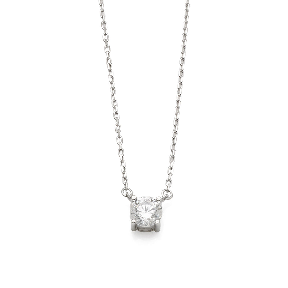 9ct White Gold 5mm Cubic Zirconia 45cm Necklet