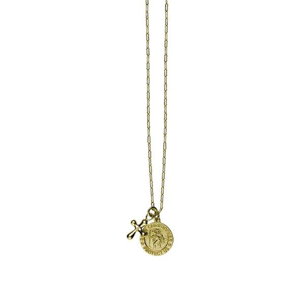 Von Treskow St Christopher & Cross Pendant on 50cm Chain EN2