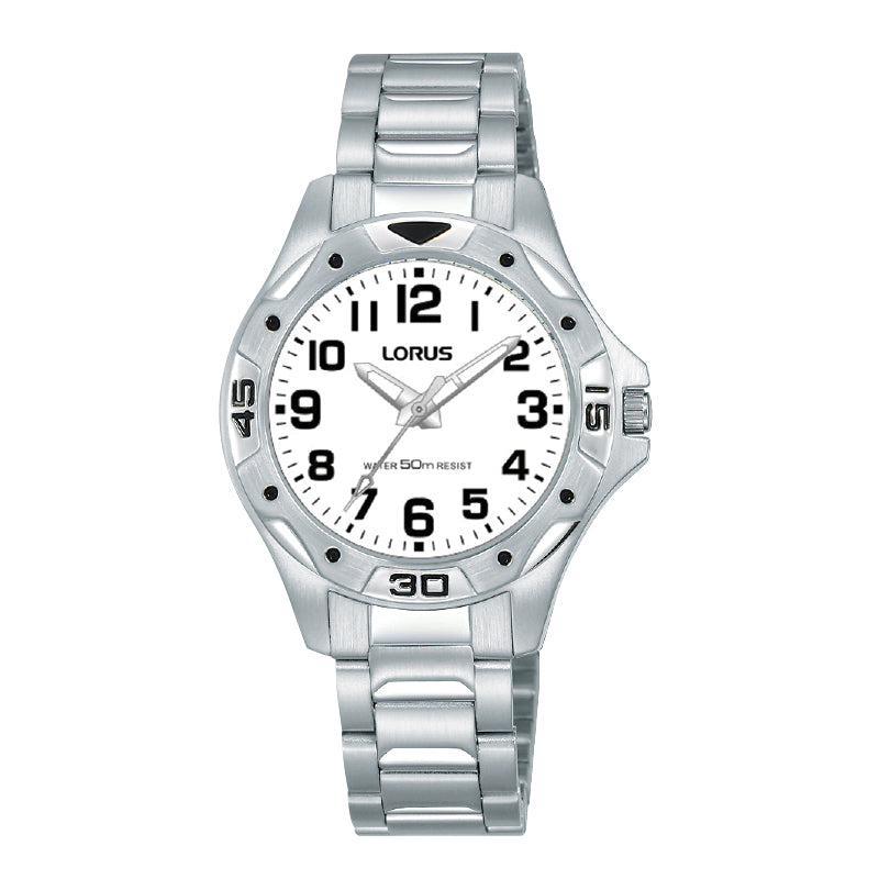 Lorus Stainless Steel White Dial Watch RRS57WX-9