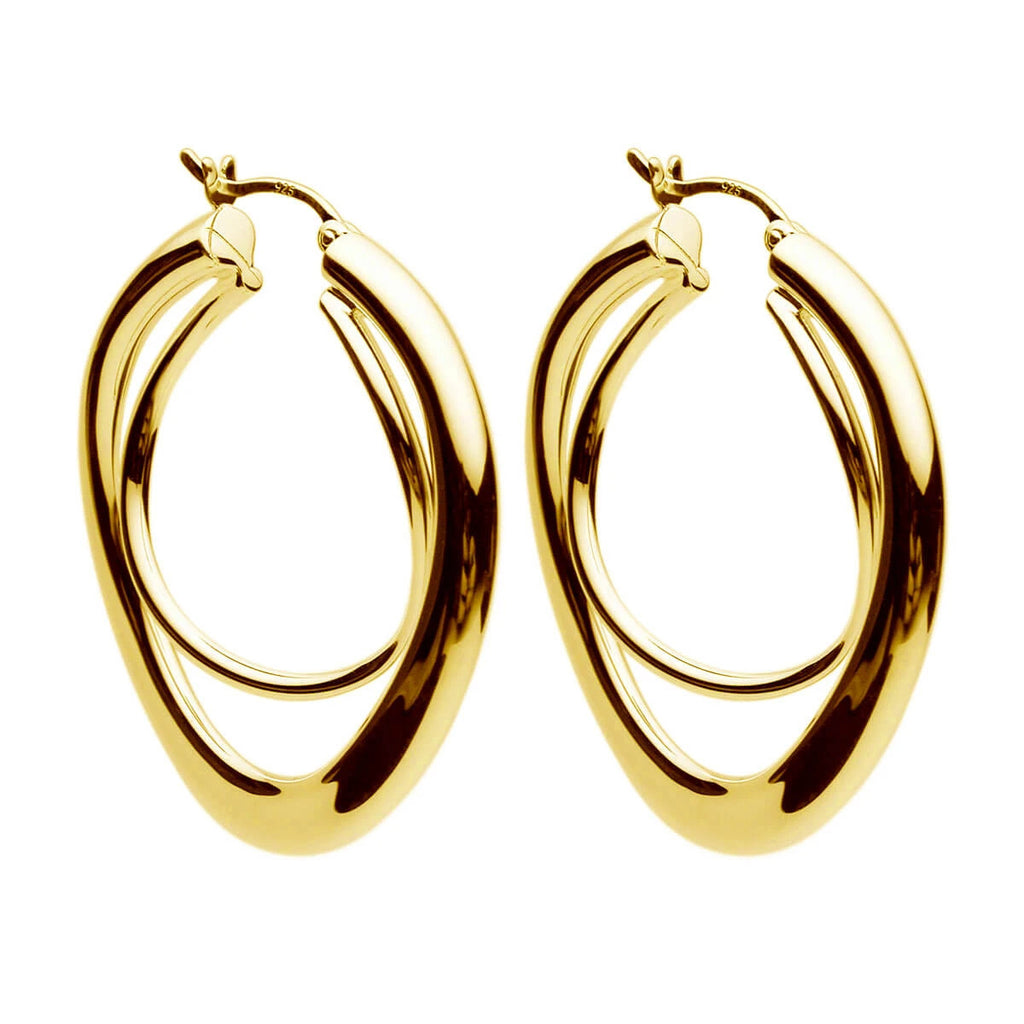 Najo 'Strudel' Sterling Silver Yellow Gold Hoop Earrings E27