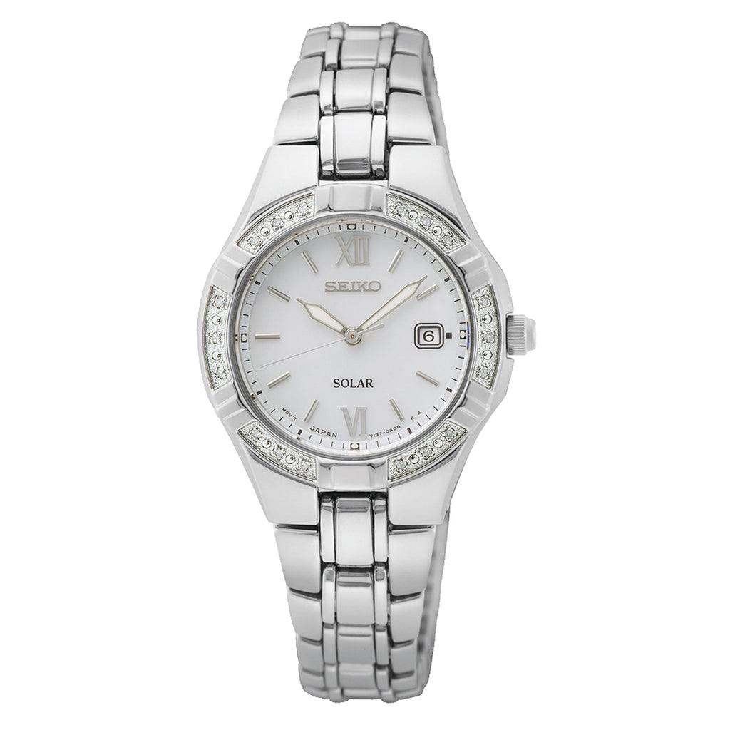 Seiko Solar Diamond Bezel Watch SUT425P