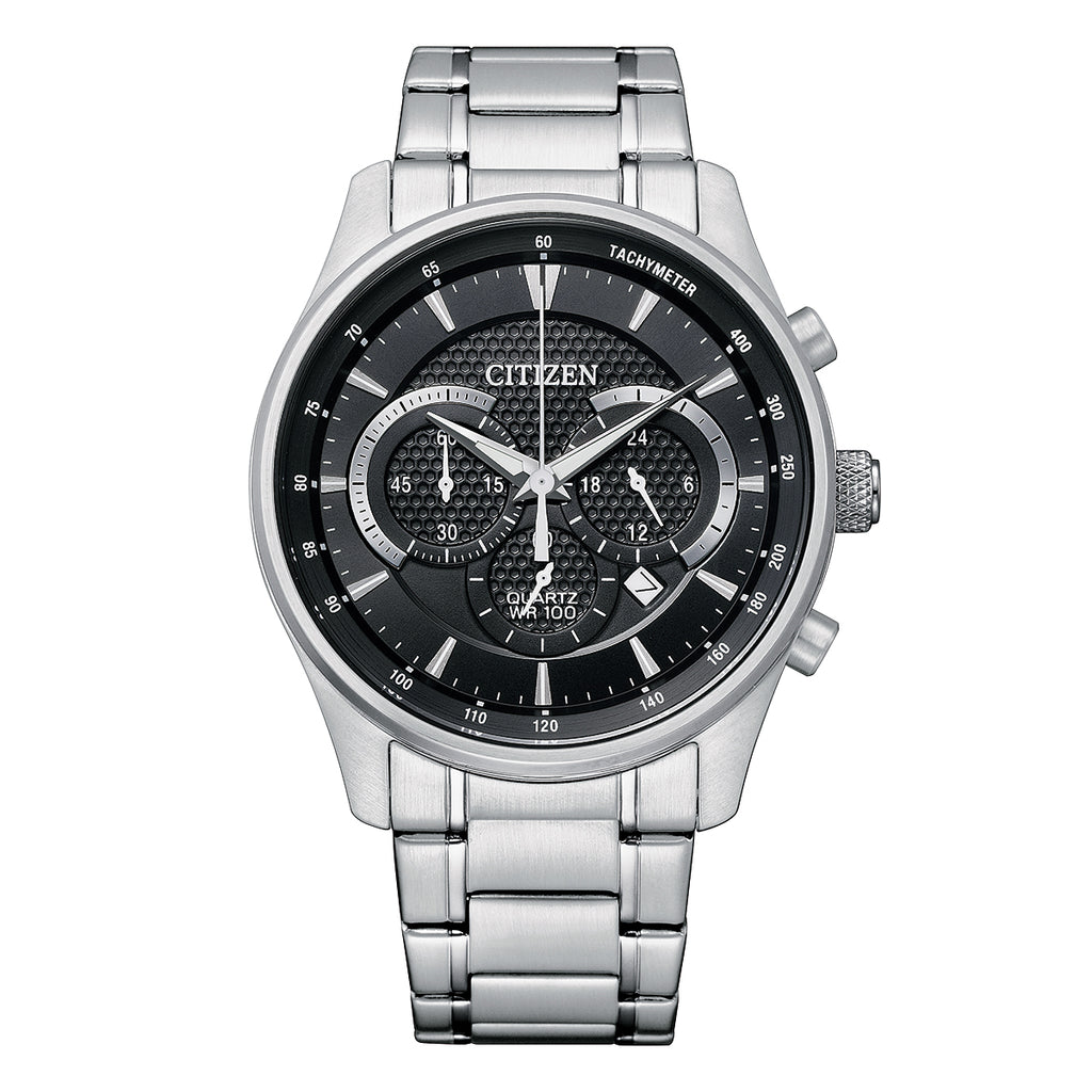 Citizen Chronograph Stainless Steel Black Dial Watch AN8191-