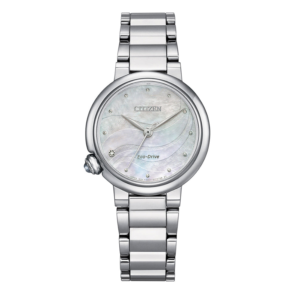 Citizen Eco-Drive Mother Of Pearl Dial Diamond Set Watch EM0