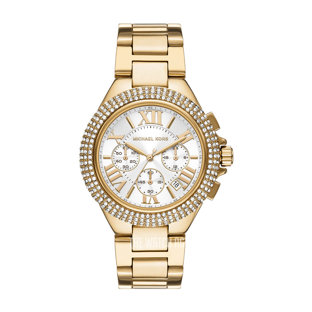 Michael Kors 'Camille' Chronograph Gold Tone Crystal Watch M