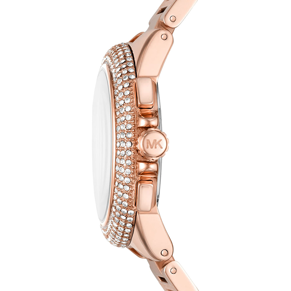 Michael Kors 'Camille' Chronograph Rose Gold Tone Crystal Wa