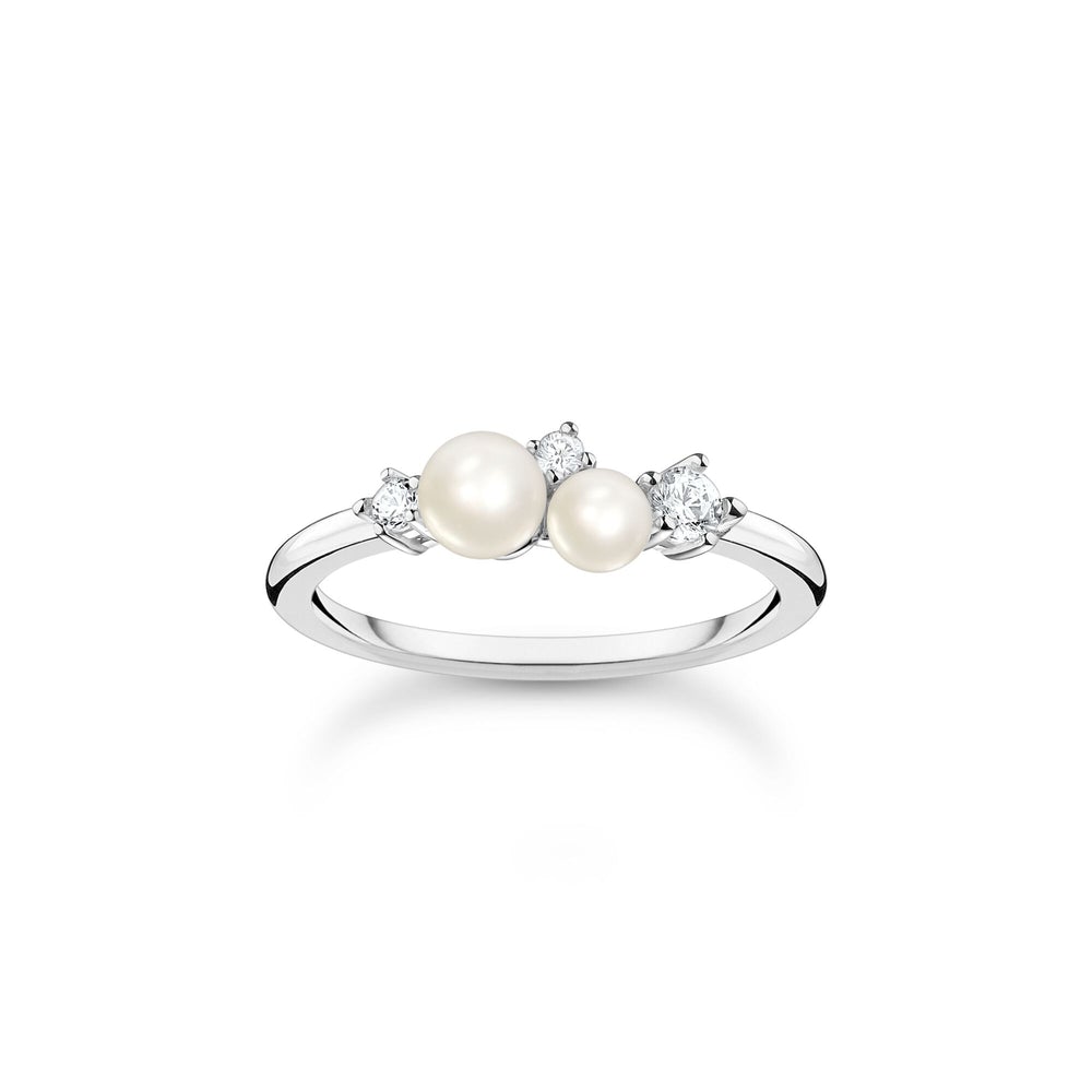 Thomas Sabo Sterling Silver Pearl & Cubic Zirconia Ring TR23