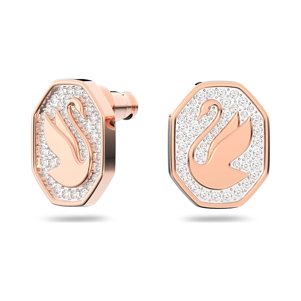 Swarovski Signum Swan Rose Tone Stud Earrings 5621105