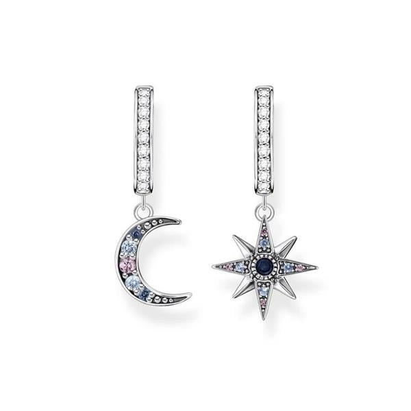 Thomas Sabo 'Royalty Star & Moon' Sterling Silver Hoop Earri