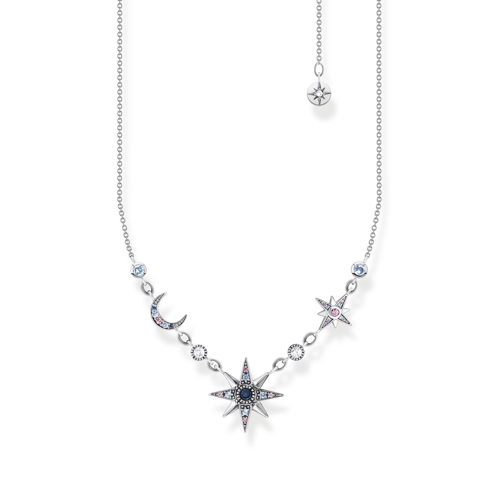 Thomas Sabo 'Royalty' Star & Moon Silver 40-45cm Necklet TKE