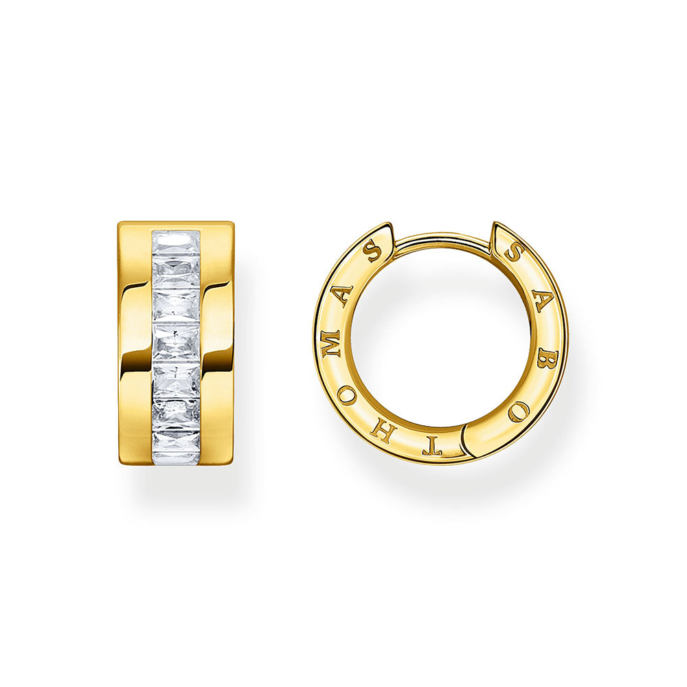 Thomas Sabo Gold Tone Cubic Zirconia10mm Hoop Earrings CR670