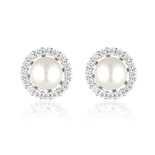 Georgini 'Noel Nights Esteem' Pearl & Cubic Zirconia Studs E