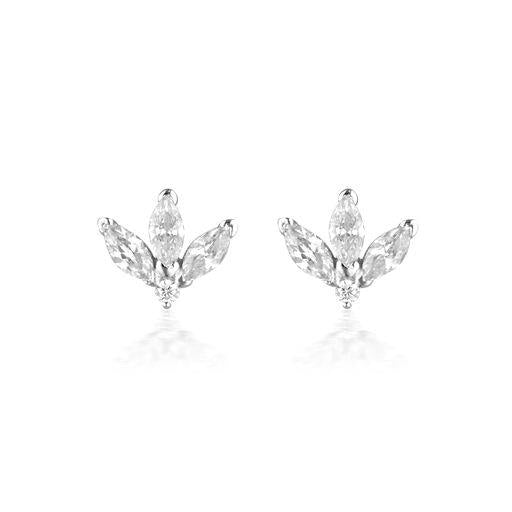 Georgini 'Noel Nights Mistletoe' Silver Cubic Zirconia Studs