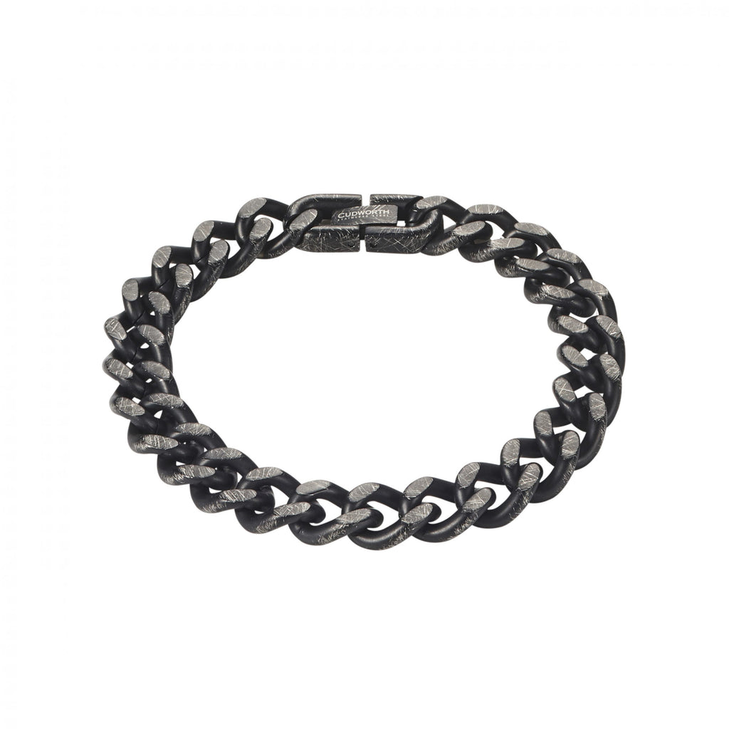 Cudworth Stainless Steel Antique Black Curb Link Bracelet 48