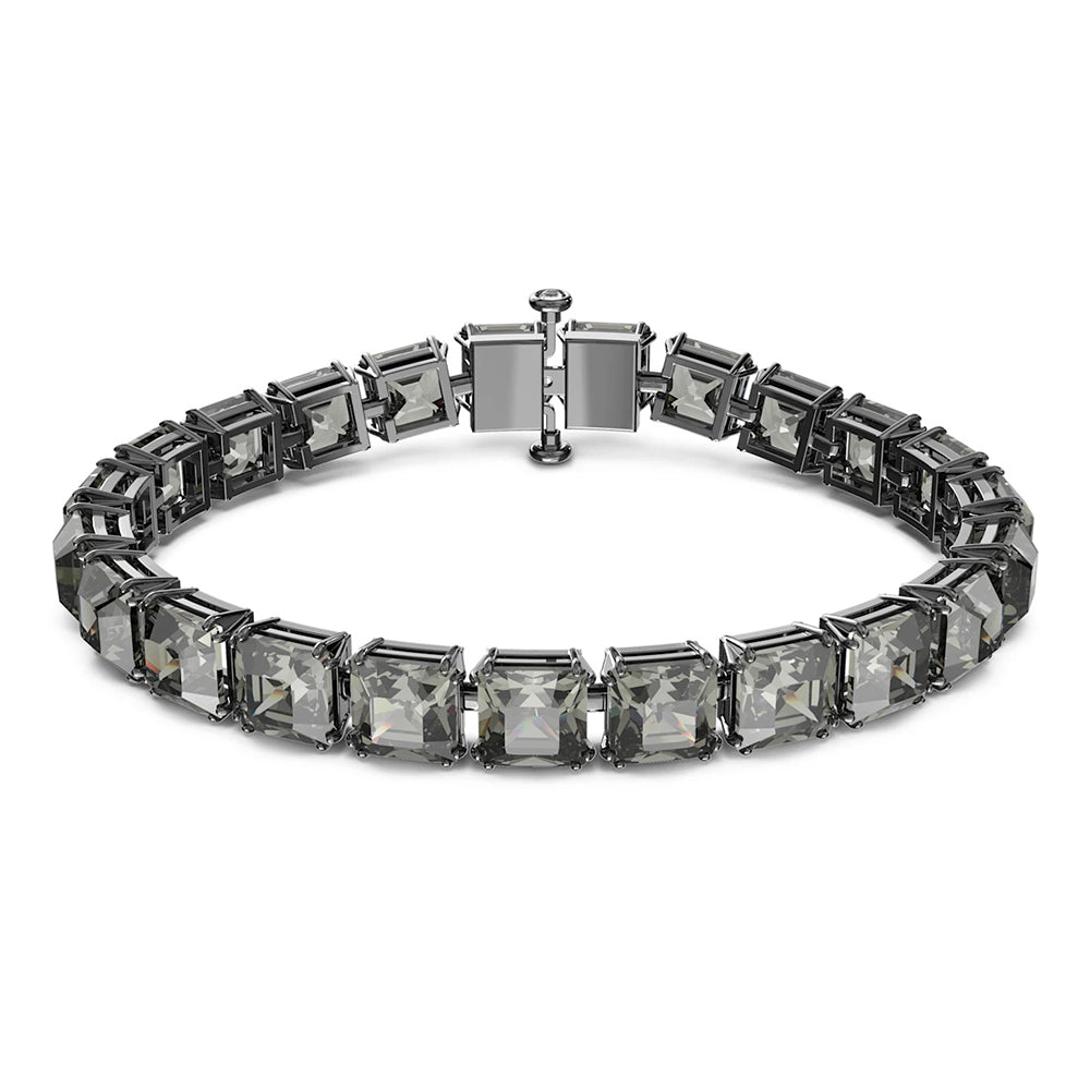 Swarovski 'Millenia' Grey Square Crystal Ruthenium Bracelet