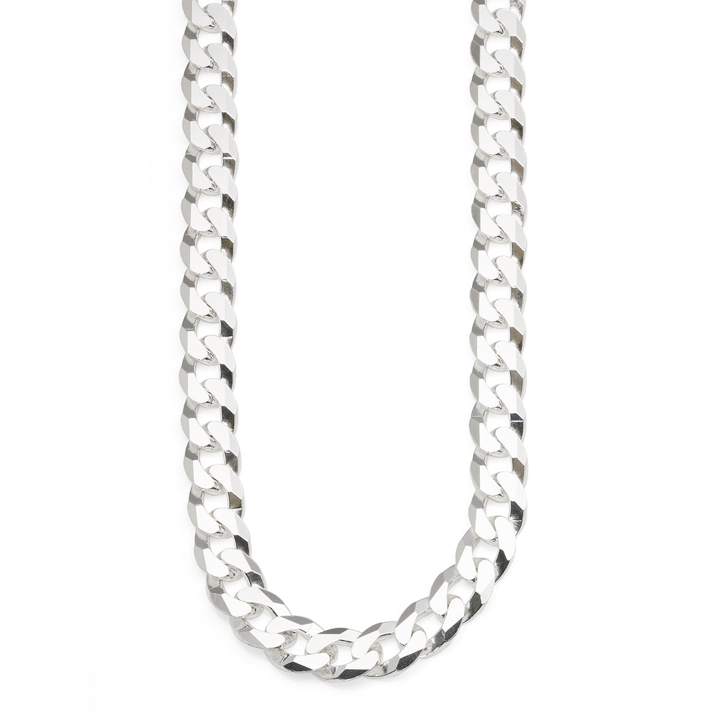 Sterling Silver Solid Diamond Cut 6.8mm Curb Chain