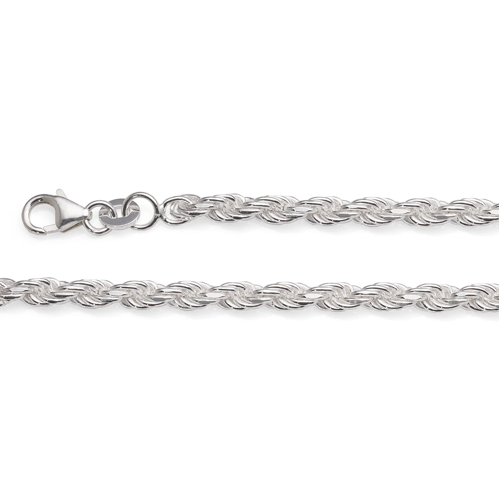 Sterling Silver 19cm Rope Link Bracelet