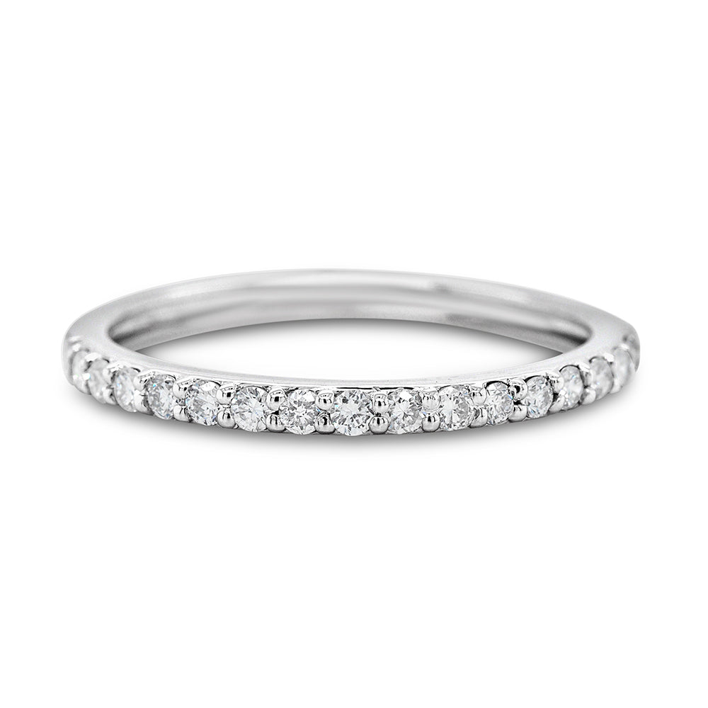 9ct White Gold Lab-Created Claw Set Diamond Wedding Band TDW